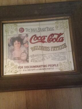 Coca-Cola Framed Advertising Tile – Red, Gold & White